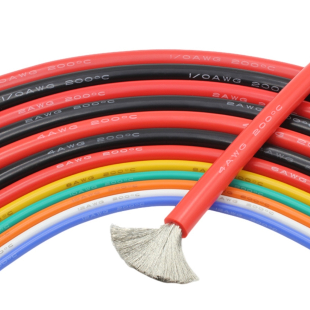 1m 10AWG ~ 30AWG ยืดหยุ่นสายซิลิโคนอ่อนนุ่ม UL อุณหภูมิสูงที่มีสีสัน Copde