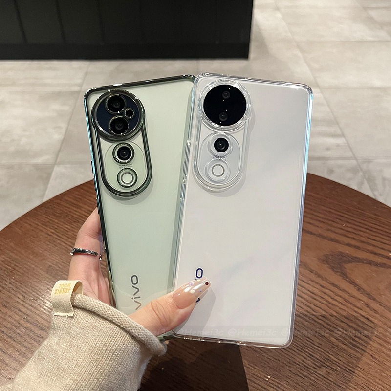 สําหรับ Vivo V40 Pro ปลอกโปร่งใส Soft TPU ชุบขอบเคสโทรศัพท์