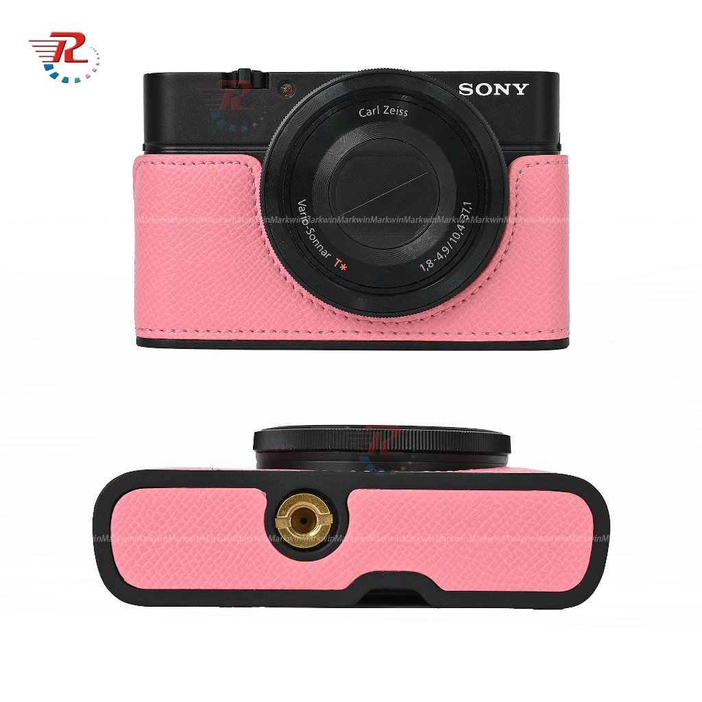 Pu หนังกล้องครึ่งสําหรับ Sony RX100VII RX100M6 RX100M5 RX100IV RX100V RX100III RX100II RX100 กล้อง