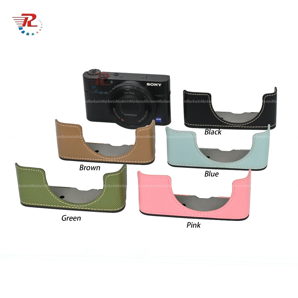 Pu หนังกล้องครึ่งสําหรับ Sony RX100VII RX100M6 RX100M5 RX100IV RX100V RX100III RX100II RX100 กล้อง