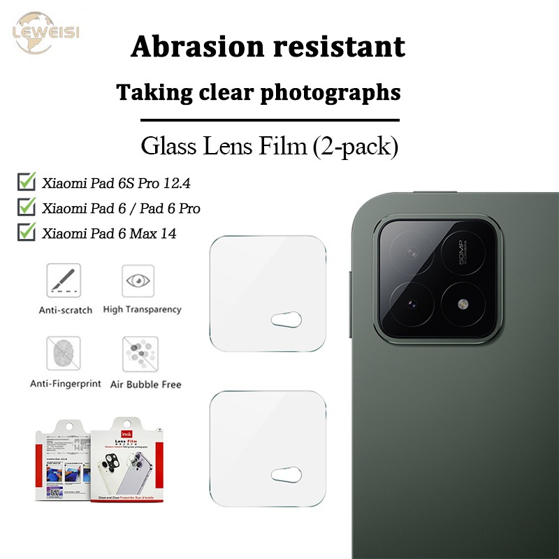 Imak ฟิล์มกระจกนิรภัยเลนส์สําหรับ Xiaomi Pad 7 Pro / Pad 6S Pro 12.4 / Pad 6 Pro / Pad 6 9H HD Full Coverage ฟิล์มเลนส์โปร่งใส (2 แพ็ค)