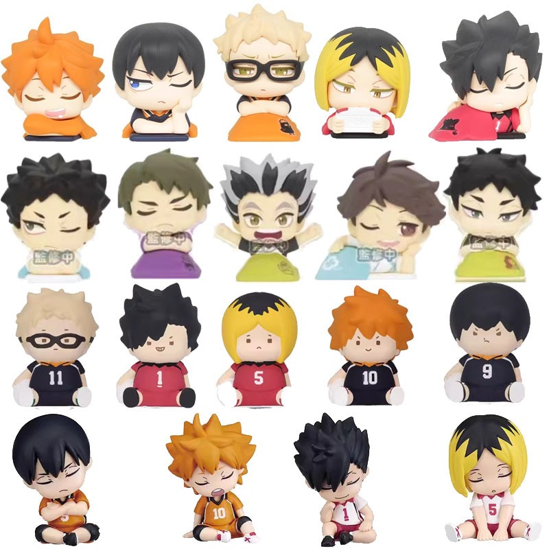อะนิเมะ Haikyuu Sleeping Figure รุ่น Q ในผ้านวม Hinata Shoyo Tobio Kageyama ตุ๊กตาตุ๊กตาของขวัญ