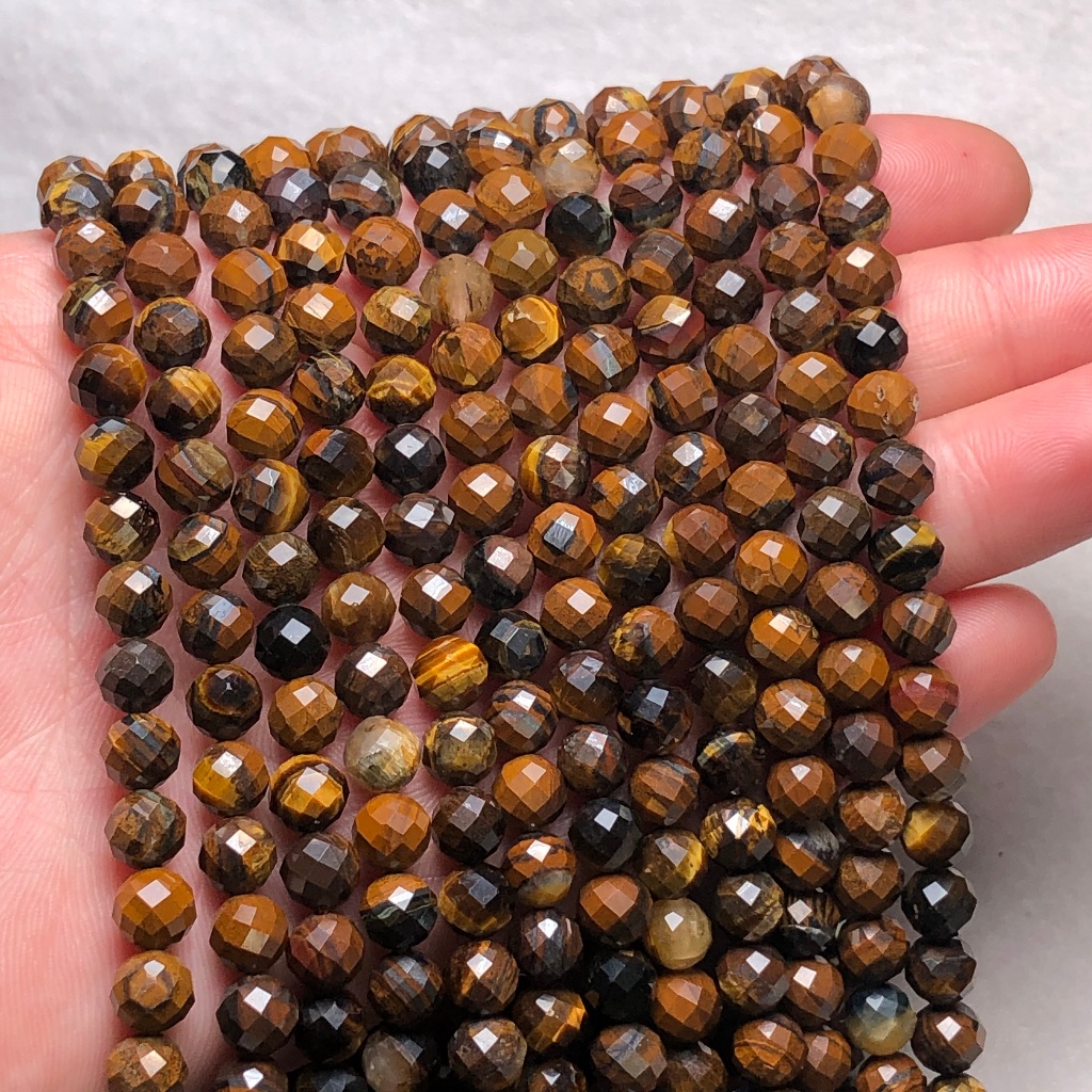 Natural Tiger Eye Faceted DIY - ความคิดสร้างสรรค์พราว, Blooming Charm 6mm