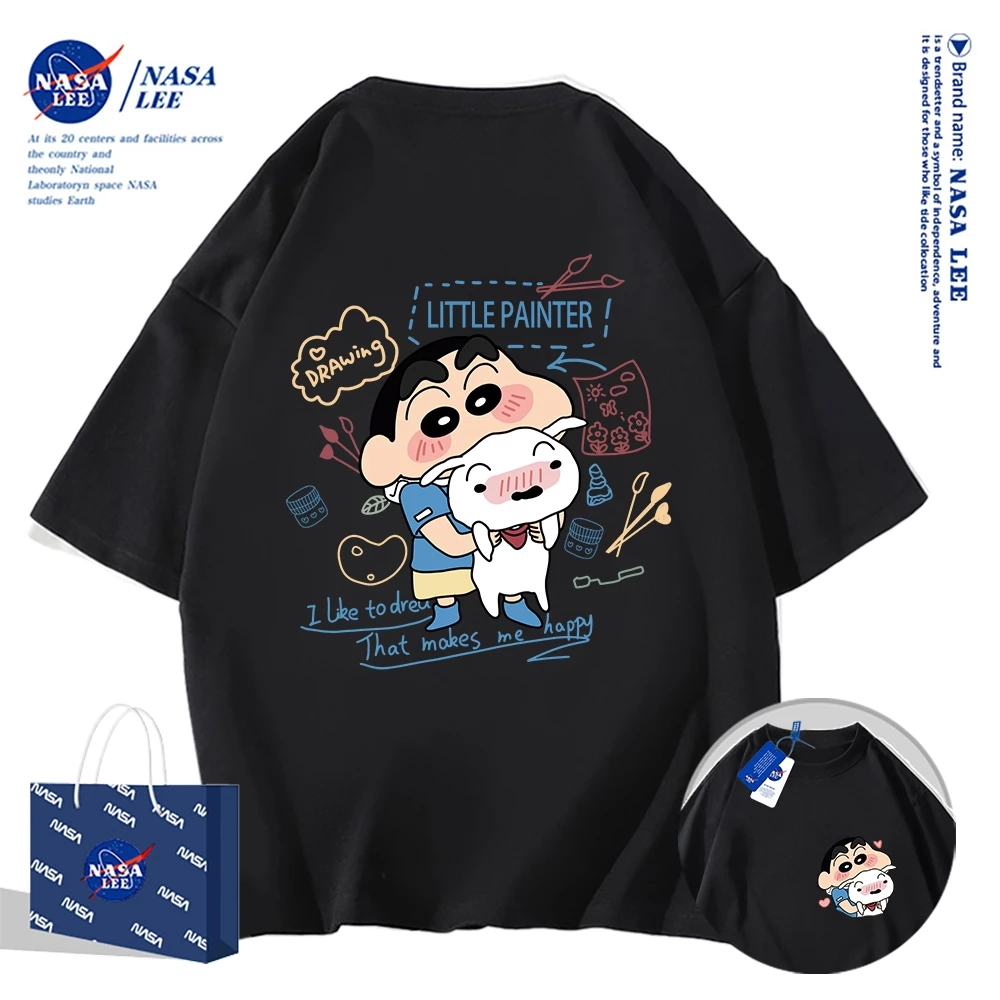 🔥จัดส่งในวันเดียว🔥เสื้อยืดคอกลม NASA รุ่นใหม่ฤดูร้อน 2024 แบบหลวมช่วยให้ดูเพรียว ลายการ์ตูนพิมพ์ลาย thumbnail 3
