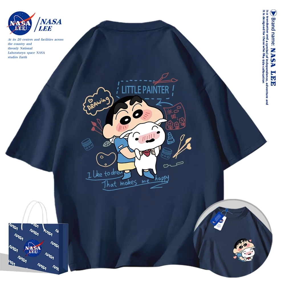 🔥จัดส่งในวันเดียว🔥เสื้อยืดคอกลม NASA รุ่นใหม่ฤดูร้อน 2024 แบบหลวมช่วยให้ดูเพรียว ลายการ์ตูนพิมพ์ลาย thumbnail 6