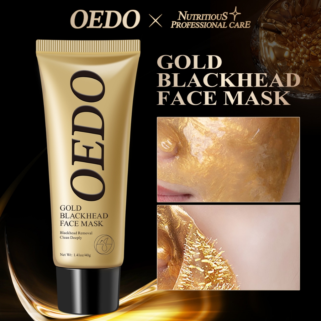 OEDO มาสก์กำจัดสิวหัวดำทองคำ รักษาสิวหัวดำ สิวเสี้ยน สิวหัวดำ ทำความสะอาดล้ำลึก เซรั่มกำจัดสิวหัวดำ สิว กระชับรูขุมขน 40g