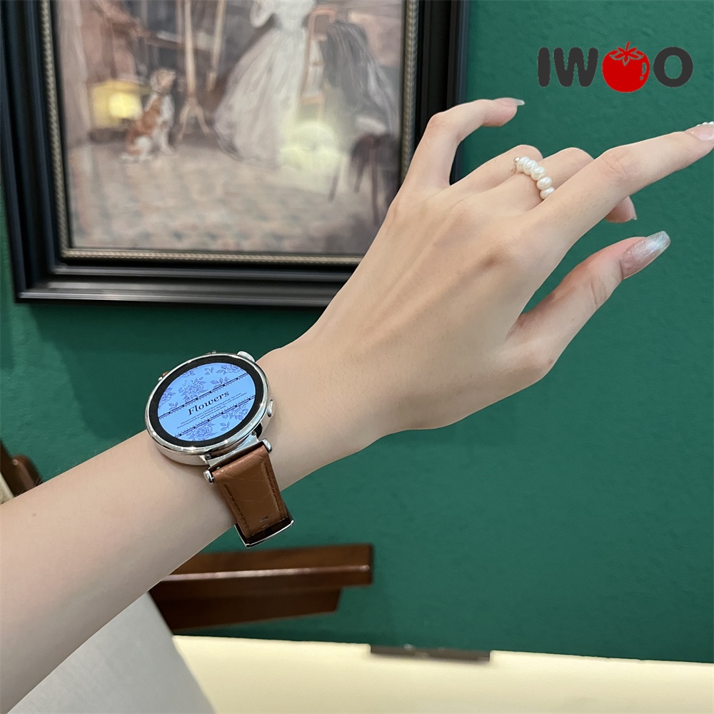 18 มม.สายหนังแท้สําหรับ Huawei GT5 GT4 41 มม./Garmin Venu 3S/2S/GEN6 42 มม.สายรัดข้อมือ