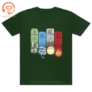 สตูดิโอ ghibli ผู้ชายเสื้อยืดแฟชั่นเสื้อยืด O คอ ghibli องค์ประกอบ charms totoro ไม่มีใบหน้าชายเสื้อ