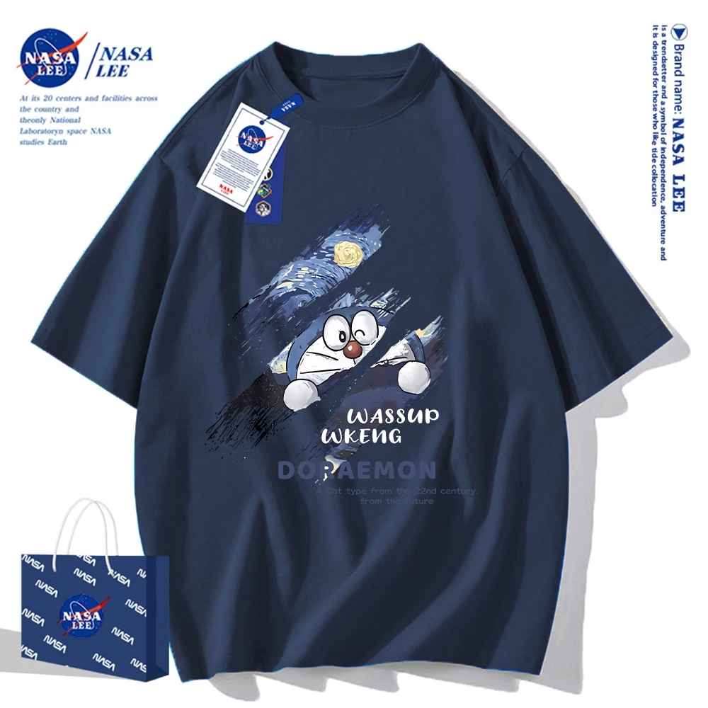 เสื้อยืดผ้าฝ้าย NASA รุ่นใหม่ฤดูร้อน 2024 ดีไซน์เรียบง่าย สวมใส่สบาย เหมาะสำหรับทุกวันในฤดูร้อน thumbnail 6