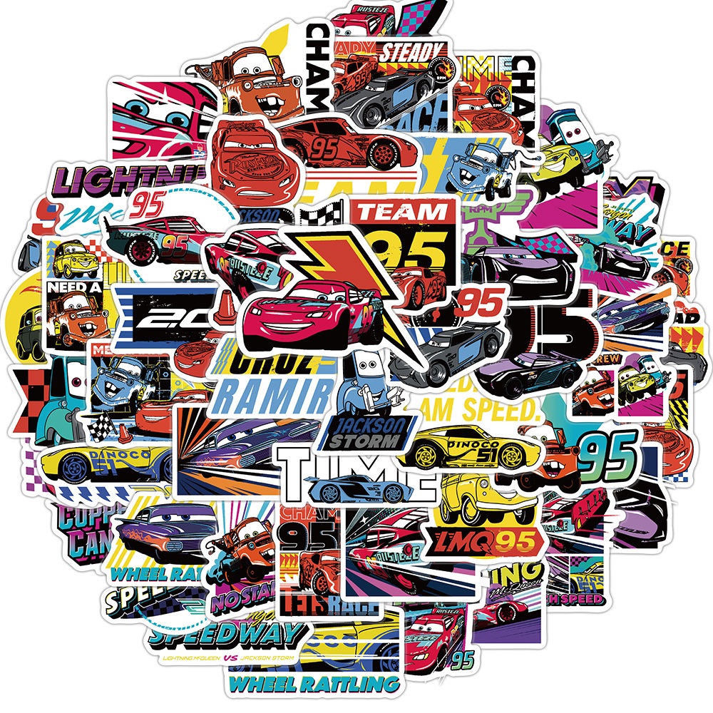 สติกเกอร์รถแข่ง Lightning 95 RPM ขนาดใหญ่ 50 ชิ้น ลาย cool Racing Decal สําหรับแล็ปท็อป กระเป๋าเดินทาง สเก็ตบอร์ด สมุดภาพ จักรยาน หมวกกันน็อค