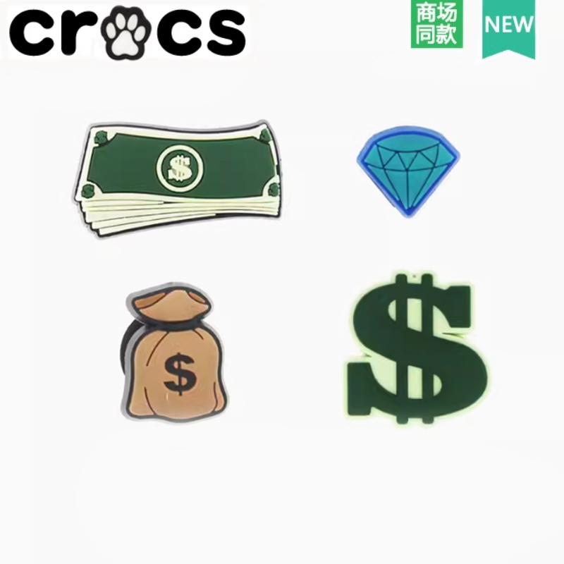 Crocs Hole รองเท้ารองเท้าดอกไม้รองเท้าหัวเข็มขัดของแท้ Carlo Chi รองเท้าอุปกรณ์ตกแต่งการ์ตูน Zhibixing Diamond US Dollar