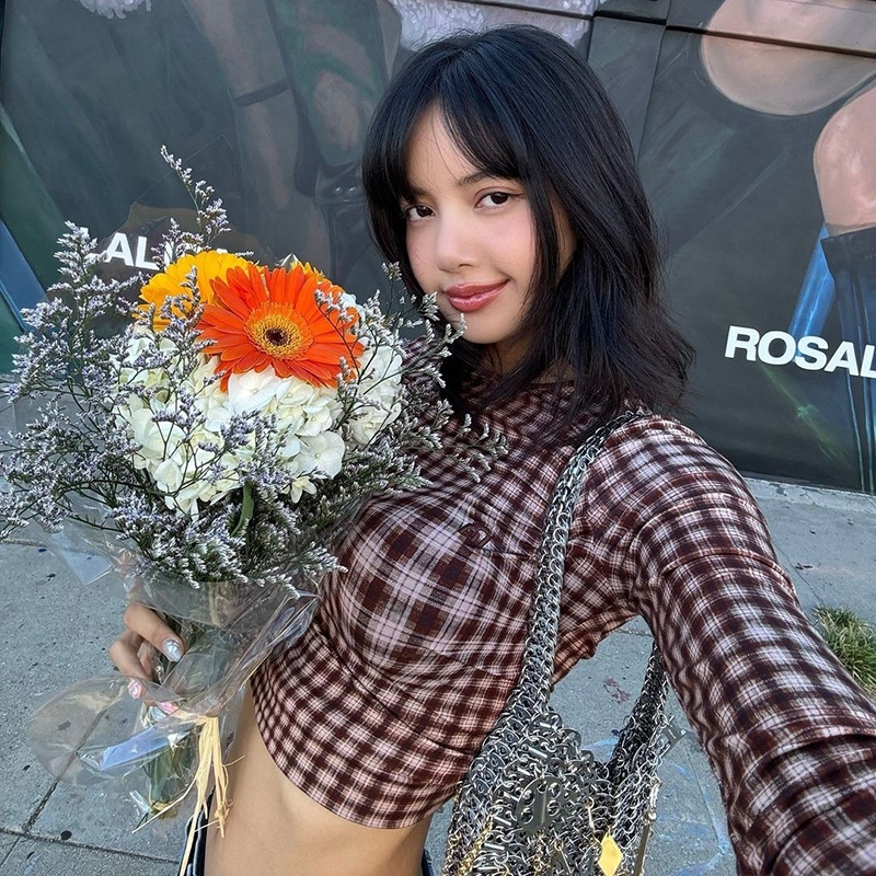 แปลก Puss เสื้อยืดลําลองคอกลมแขนยาว Skinny Grid บุคลิกภาพอเนกประสงค์ Street บรรยากาศสไตล์แฟชั่น 2024 ร้อนใหม่