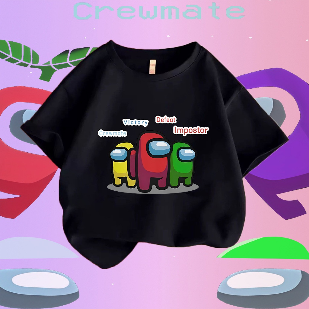 เสื้อเด็ก Among Us การ์ตูนสำหรับเด็กยุคนี้ Children's T-shir อเวอร์ไซซ์ แฟชั่นสําหรับผู้ชาย และผู้หญิ แฟชั่นขายร้อน
