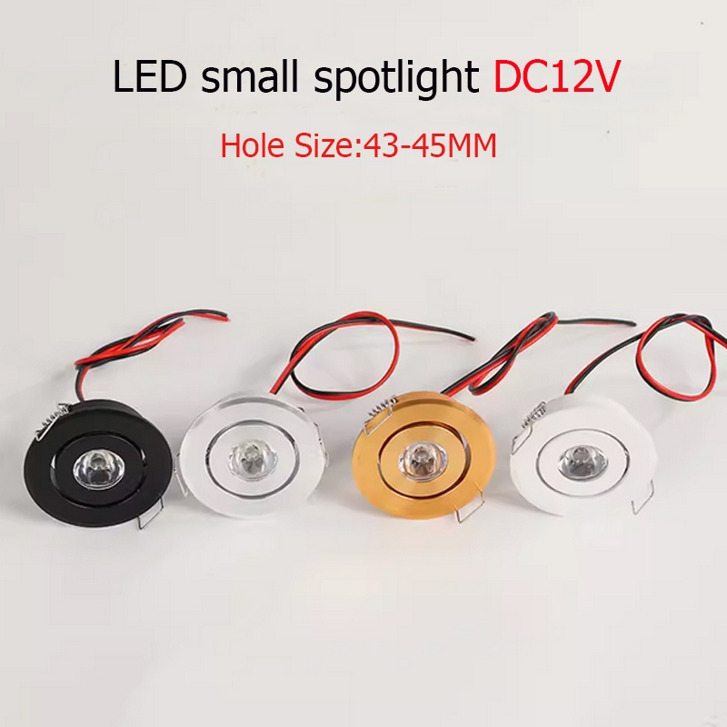 โคมไฟสปอตไลท์ led 3W 12V DC led mini downlight ขนาดรู 40-45 มม.ตู้แผง led แบบฝังไฟเพดาน