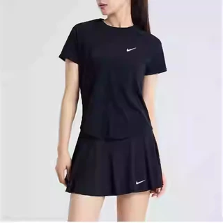 2024 ใหม่ แบดมินตัน เสื้อผ้า + กระโปรง หลวม พอดี แขนสั้น ปลอมสองชิ้น ต่อต้าน-ส่องแสง กระโปรงกางเกง แห้งเร็ว กีฬา การฝึกอบรม เทนนิส เสื้อผ้า