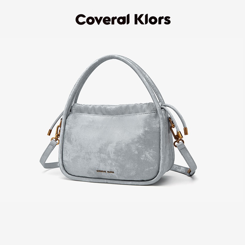 COVERAL KLORS Limited Satin Tote Bag Retro Elegant Messenger Bag Fashion All-Match Niche Shoulder Bag CK2443436