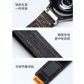 สายรัดข้อมือผ้าเดนิมขนาด 22 มม. เหมาะสําหรับนาฬิกา Huawei GT6/gt5/gt4/gt3/gt5pro/watch5/4PRO สาย Velcro กีฬา Breathable 20 มม.18 มม.