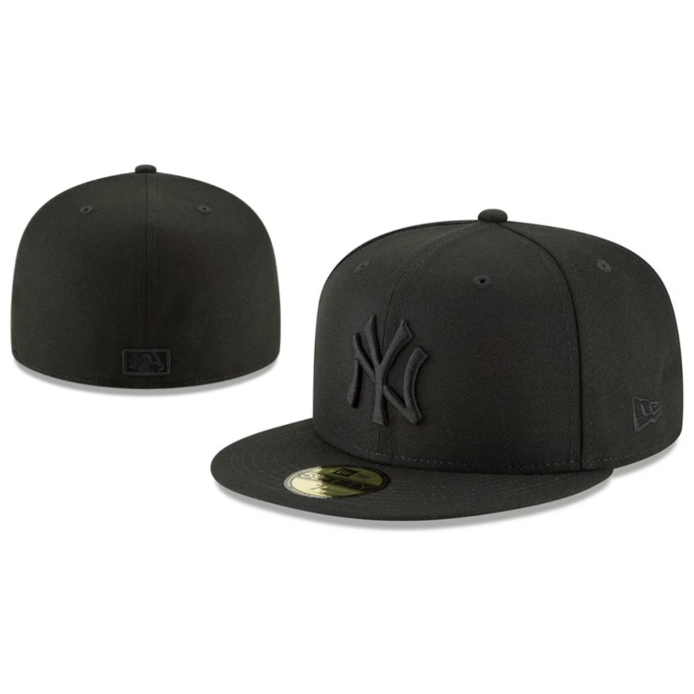 หมวกเบสบอลใหม่ LA.NY.SOX หมวกปิดสีดําล้วนปักหมวกผู้ชายและผู้หญิง