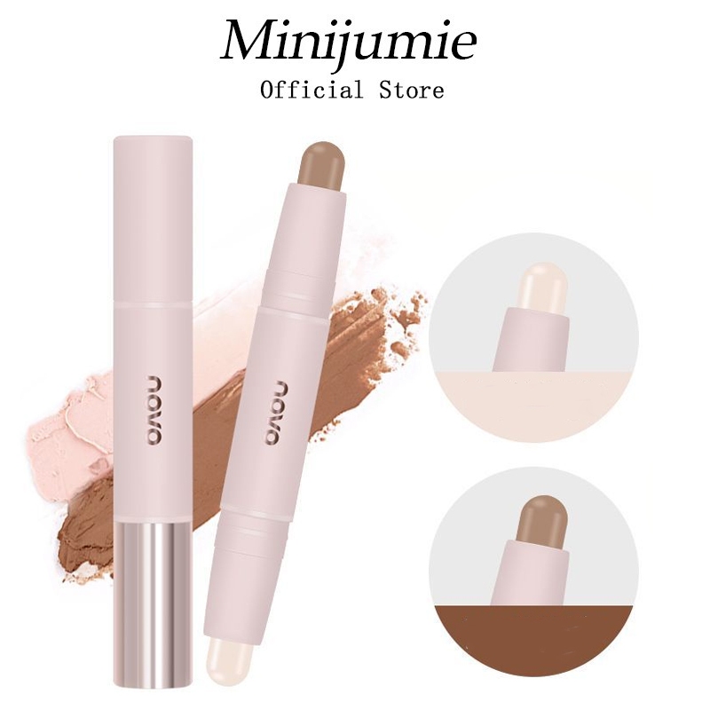 Novo 2 In1 คอนซีลเลอร์ไฮไลท์คอนทัวร์ คอนทัวร์ แบบแท่ง สองหัว สําหรับแต่งหน้า