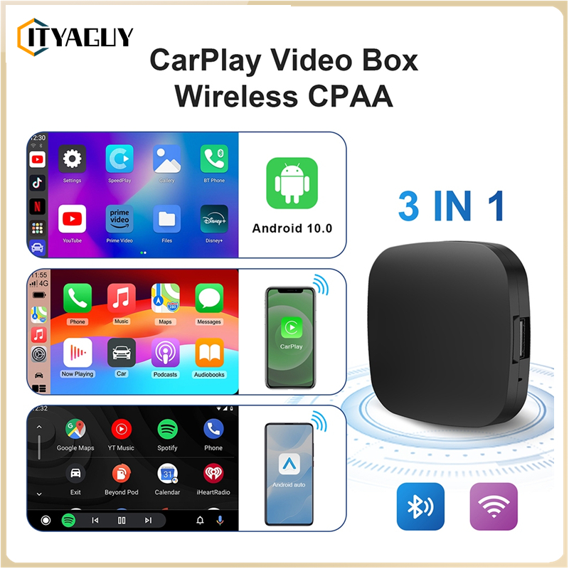 Carplay TV Box 2023 ใหม่สมาร์ท Ai Box ไร้สาย Android Auto Carplay เครื่องเล่นมัลติมีเดียในรถยนต์รองรับ Mirrorlink สําหรับ Benz Toyota