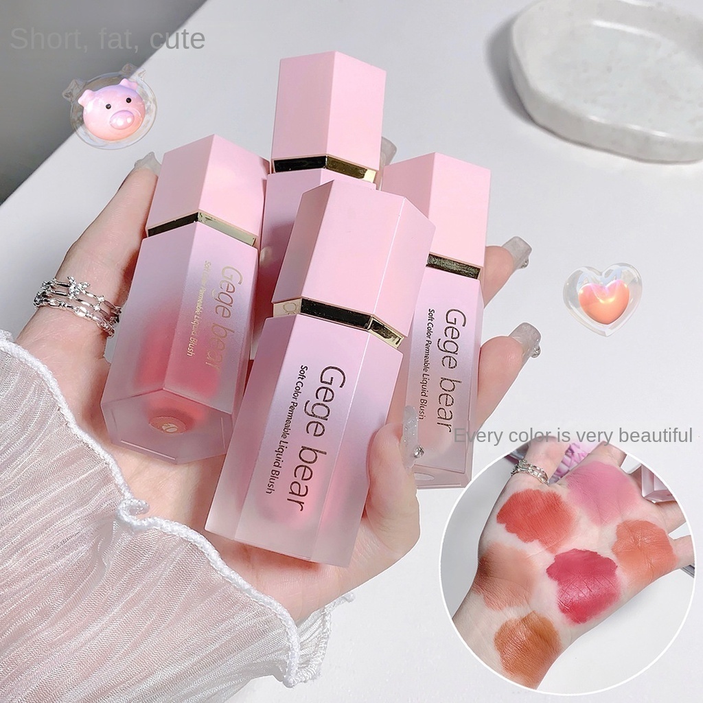Gege bear【ส่งจากไทย】 บลัชออนเนื้อครีม เนื้อแมตต์กํามะหยี่ สีชมพู 6 สี
