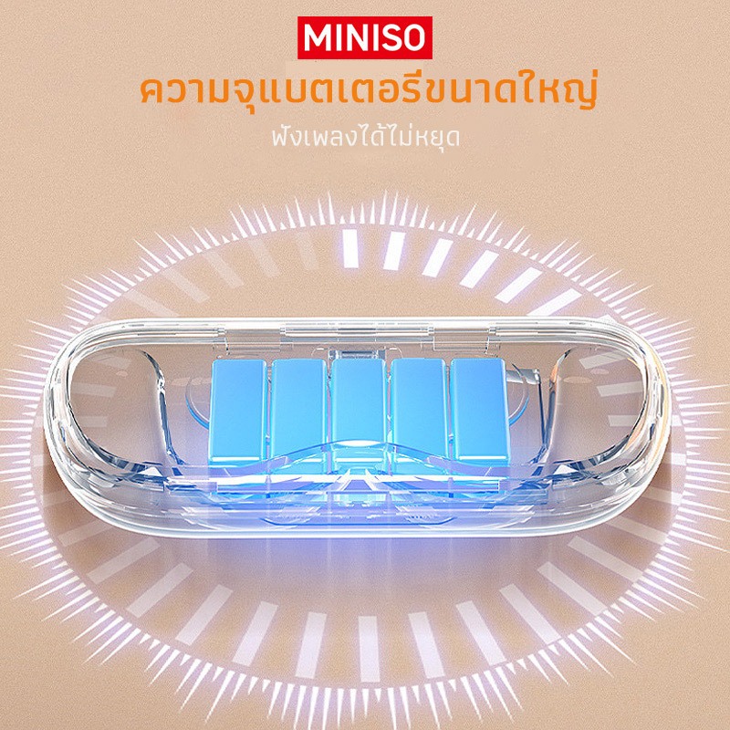 MINISO M61 หูฟัง Open Ear หูฟังบลูทูธ 5.4 หูฟังไร้สาย TWS Touch Control การโทรแบบ HD หูฟังสเตอริโอ HiFi หูฟังกีฬากันน้ํา หูฟังแขวนหู TWS หูฟัง Bluetooth Earphones