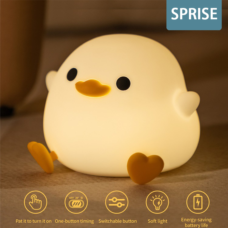 Sprise DUCK Touchlight LED Night Light แบบพกพา Mini น่ารัก Study อ่าน/Timing Sleep ข้างเตียงโคมไฟ