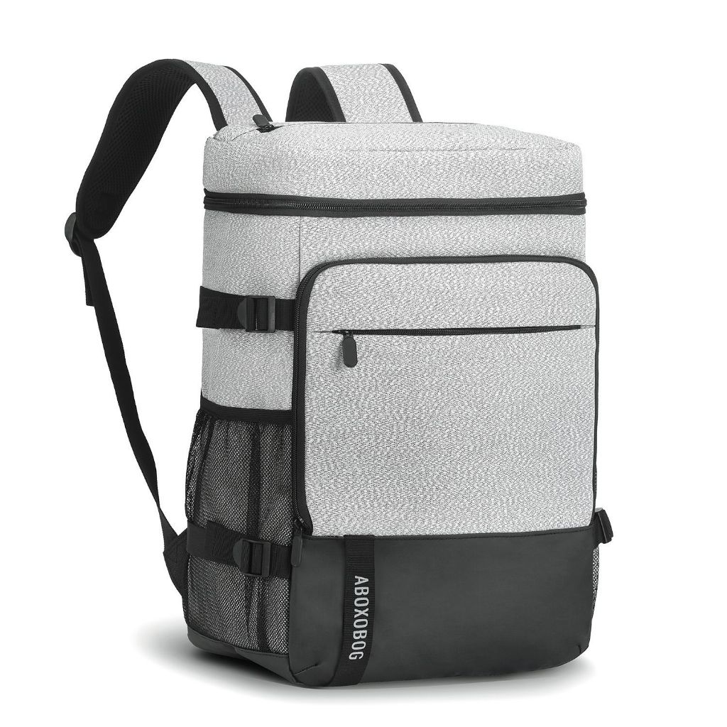 SANCHENGKQCBY1314 กระเป๋าเดินทางระยะทางสั้นขนาดใหญ่ความจุ 28L Outdoor Camping กระเป๋าเป้สะพายหลังสีเทา 14L กันน้ําฉนวนกันความร้อนปิคนิคอาหารถุงเก็บเครื่องดื่ม 35L หนา PEVA เก็บความเย็นสด-เก็บแบบพกพากระเป๋าสะพาย