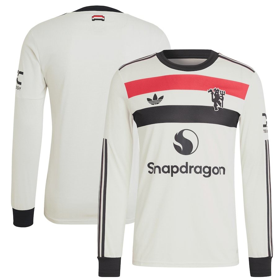 24-25 มนู เกมเยือนที่สอง [รุ่นผู้เล่น] เสื้อฟุตบอลแขนยาว ส-XXL * คุณภาพสูง * เสื้อยืด
