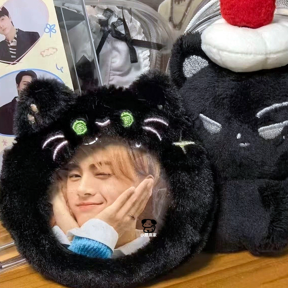 จี้ผ้าขนปุยน่ารัก ถุงใส่เข็มกลัดใสโปร่ง กระเป๋าใส่ของสะสมขนาดเล็ก ป้องกันฝุ่น ตกแต่งกระเป๋า