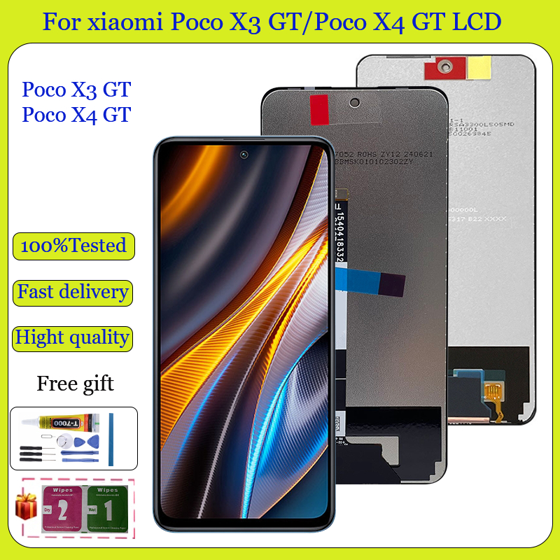Original Xiaomi Poco X3 GT Poco X4 GT จอแสดงผล LCD หน้าจอสัมผัสพร้อมการเปลี่ยนกรอบ