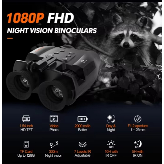 ⭐2024 ใหม่ล่าสุด GTMEDIA N4 Night Vision กล้องส่องทางไกล 300M 5X Optical Full Dark 850nm อินฟราเรด L