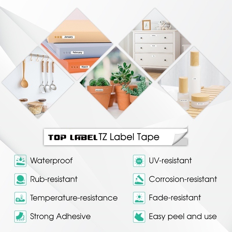 6/9/12/18/24 มม.TZE231 เทปฉลากสําหรับ Brother Tze-231 Tze231 Tz-231 Tz231 Tz231 TZe221 Laminated P-Touch Tze ป้ายเทปสําหรับ PTD220 PTD210 PTH110 PT400D80 PT12 PT12D600 PT12 PTD80 PTD600 PT400D