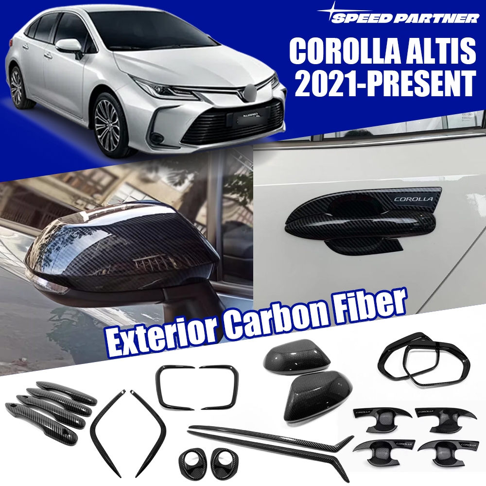 Toyota Corolla Altis ลายคาร์บอนไฟเบอร์ ฝาครอบกระจกมองหลัง มือจับภายนอก แผงกระจังหน้า Corolla Altis(2020-ปัจจุบัน)