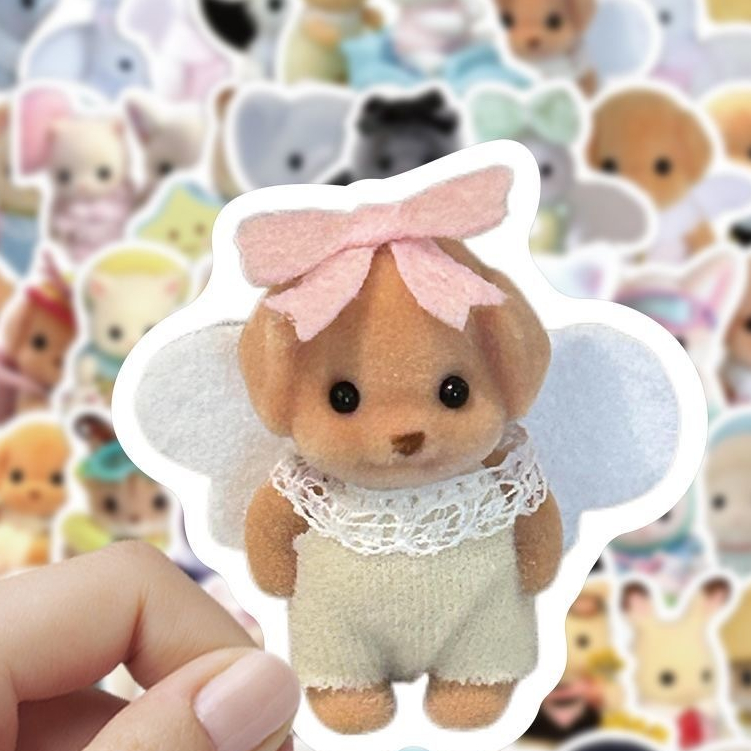 100 แผ่น Sen Belle น่ารักผ้าฝ้ายสัตว์ diy คู่มือวัสดุสติกเกอร์ปิดผนึกสติกเกอร์แล็ปท็อปสติกเกอร์กันน้ําสเก็ตบอร์ดตู้เย็น ipad ถ้วยน้ํากระติกน้ําร้อนถ้วยเคสโทรศัพท์สติกเกอร์ตกแต
