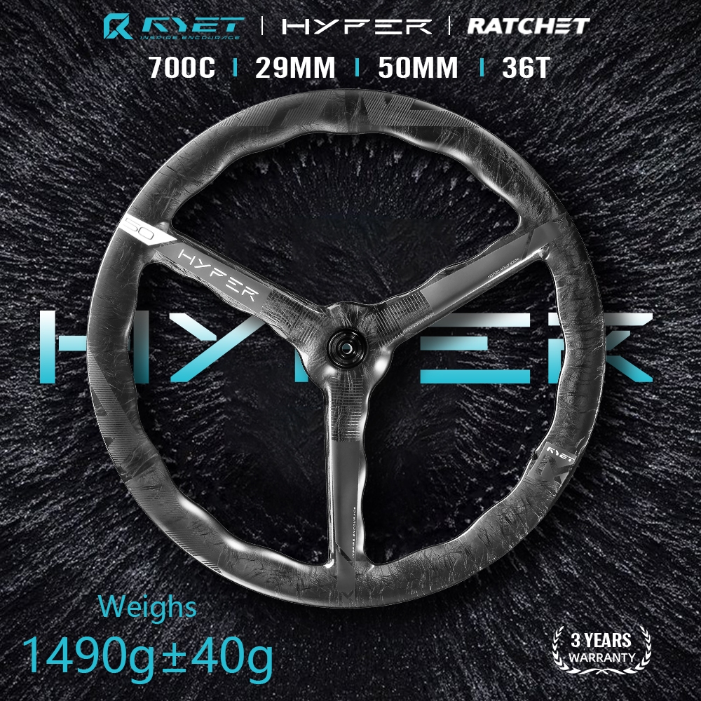 RYET 3-Spoke Carbon Wheelset 1490g น้ําหนักเบาเป็นพิเศษ Tubeless Ready 36T Ratchet Hub 29 มม.ภายในกว้าง 700C แผนที่จักรยานกรวด CX ล้อ 12x100 มม.12x142 มม.Thru เพลาเบรค
