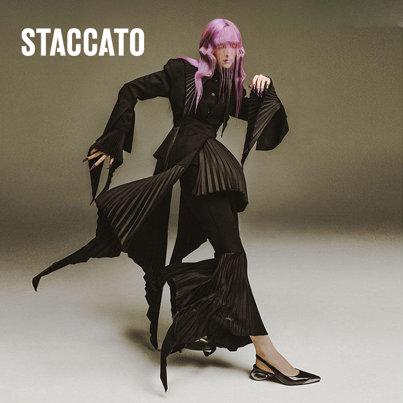 STACCATO x ROBERTWUN Women Irregular Heels Slingback Pump Shoes รองเท้าส้นสูงสำหรับผู้หญิง EDK32