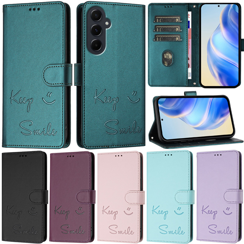 SAMSUNG Slimปลอกสําหรับsamsung Galaxy S23 FE A35 A34 A54 A53 A25 A52 A72 A33 A23 A22 A32 M23 F23 5G A24 4G A52 A72 A22 A32 M13 4GหนังPUกระเป๋าสตางค์