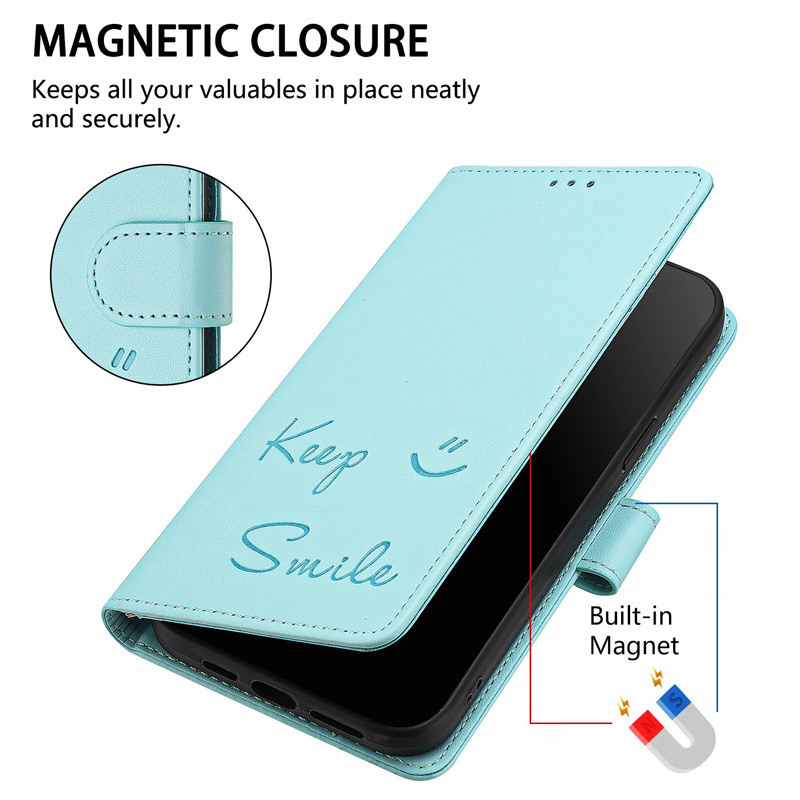 SAMSUNG SlimปลอกสําหรับSamsung Galaxy S24 FE A17 A07 A26 A16 A06 A55 A73 M56 M36 M16 M55 M15 F15 M14 M54 M34 M33 M53 M52 5G SmileหนังPUกรณี ราคา ถูกที่สุด ดีลบีเคเค แกลเลอรีภาพที่ 5