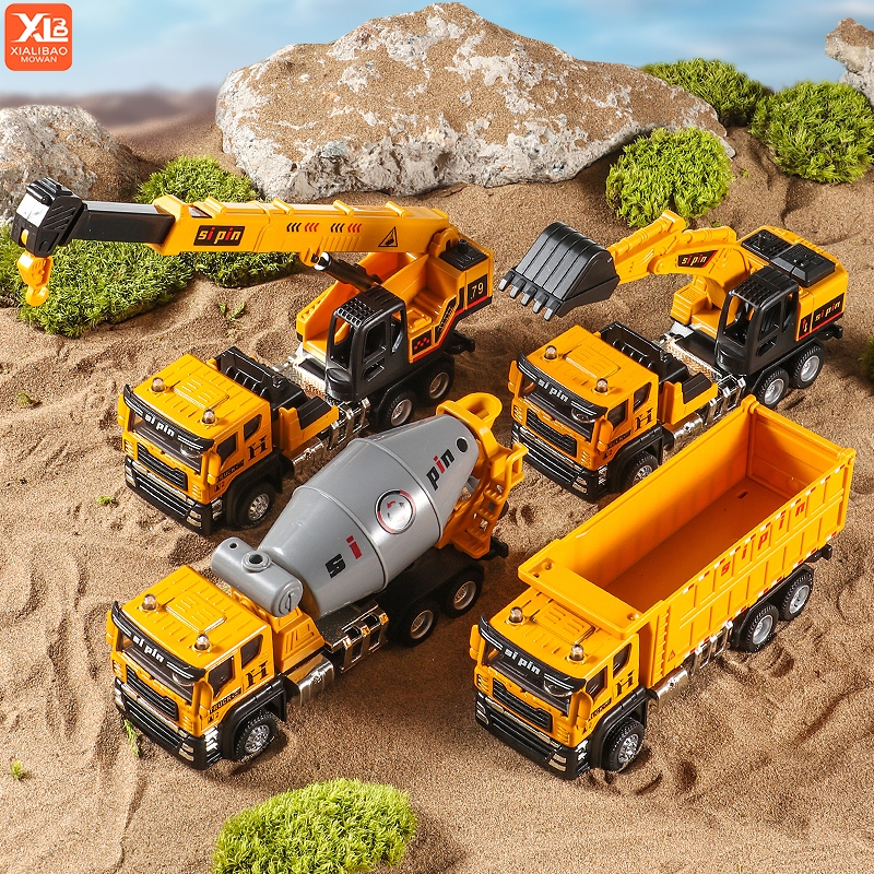 รถวิศวกรรมdiecast Fire Engine Excavator Mixer Dumpรถรุ่นจําลองหัวDumper Tankerของเล่นเด็กBoy