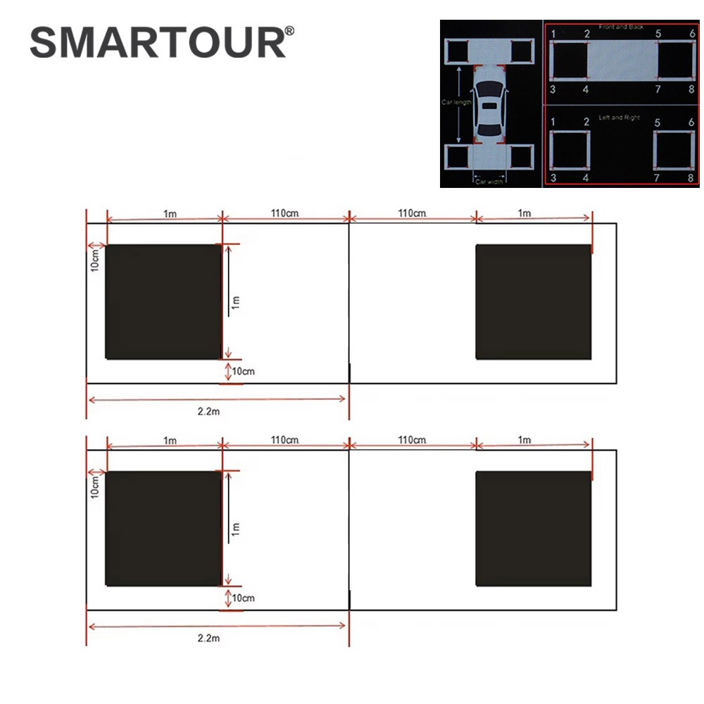 Smartour ผ้าสอบเทียบอัตโนมัติสําหรับ 360 องศากล้องติดรถยนต์ระบบภาพกล้อง Debading ผ้า