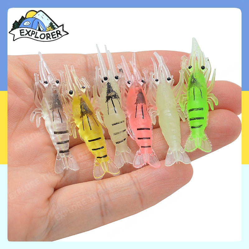 16 ชิ้น กุ้งหญ้าเหยื่ออ่อน Luya เหยื่อล่อกุ้งนิ่มเทียม สำหรับตกปลา ขนาด 1.3g/4cm. Shone เหยื่อกุ้ง