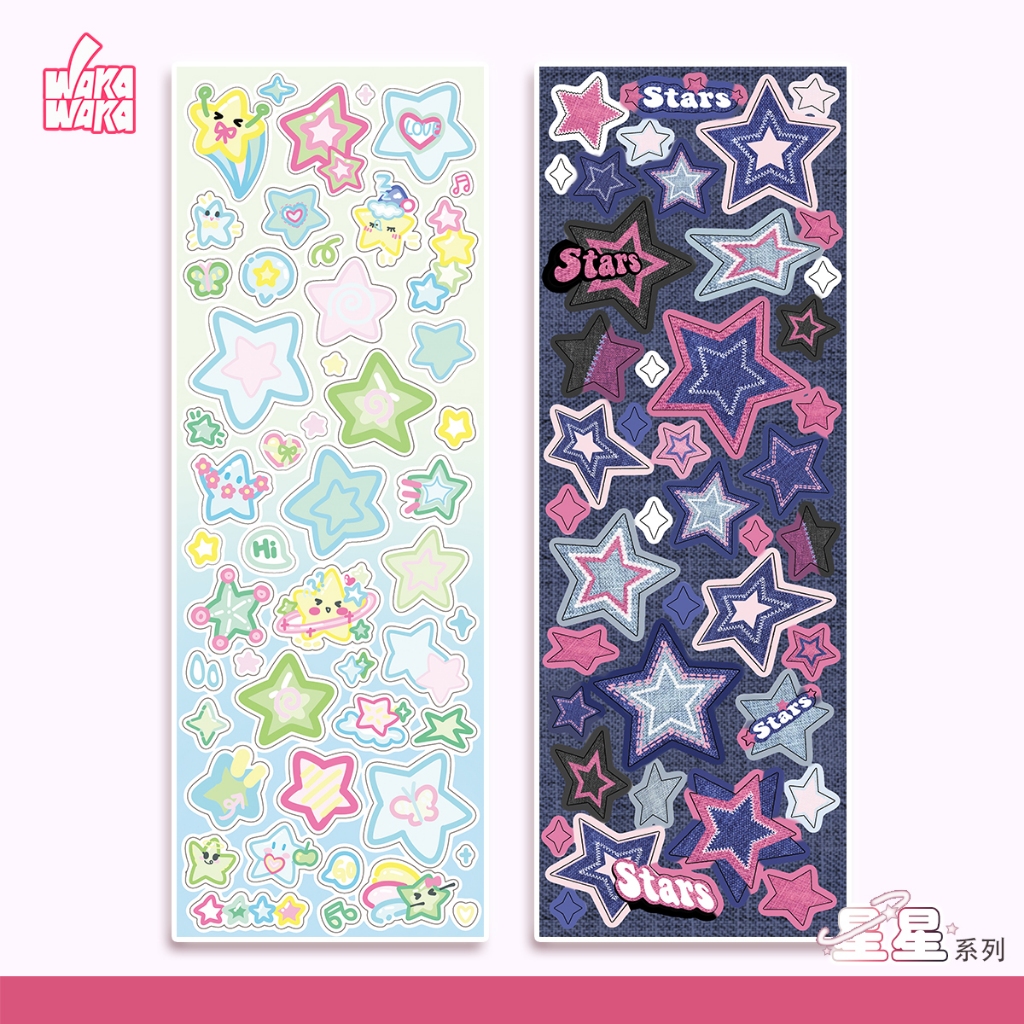 Wakawaka Original Star Sticker Handbook Sticker Creative Cuckoo Card Sticker