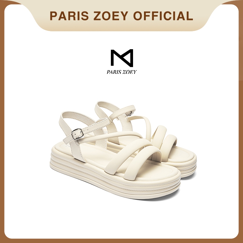 【ผลิตภัณฑ์ใหม่】Paris Zoey สุภาพสตรีรองเท้าแตะพื้นหนา รองเท้าแตะสไตล์ลำลอง
