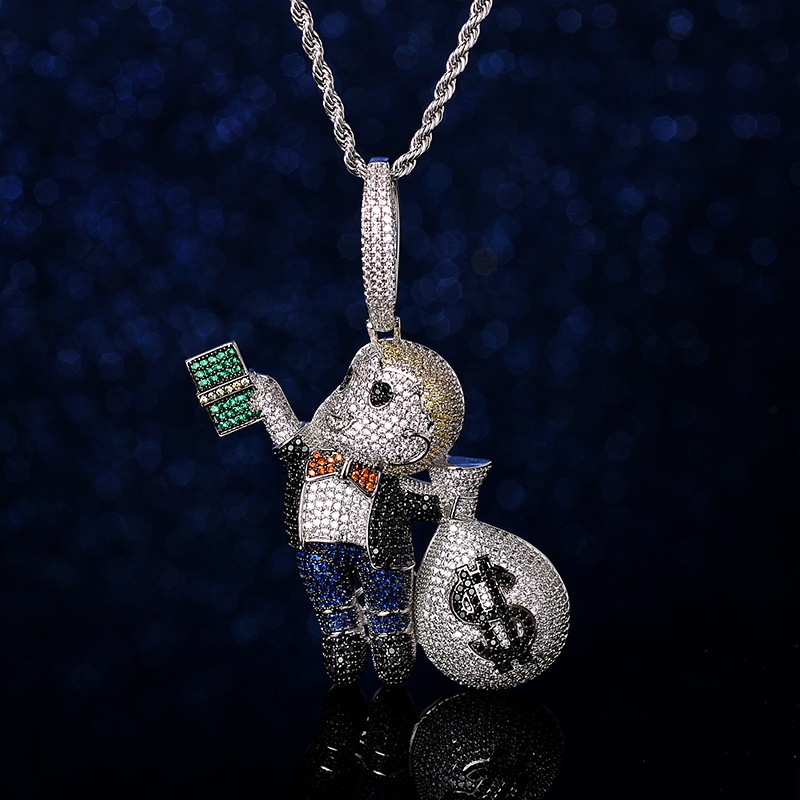 แฟชั่น Hip Hop Iced Out Diamond Boy จี้สร้อยคอ Bling เครื่องประดับสําหรับ Rappers