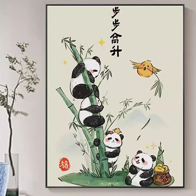 ขั้นตอนโดยขั้นตอน Panda Cross Stitch ชุด 2024 แพนด้าสไตล์ใหม่การพิมพ์ที่แม่นยํา Handmade Cross Stitc