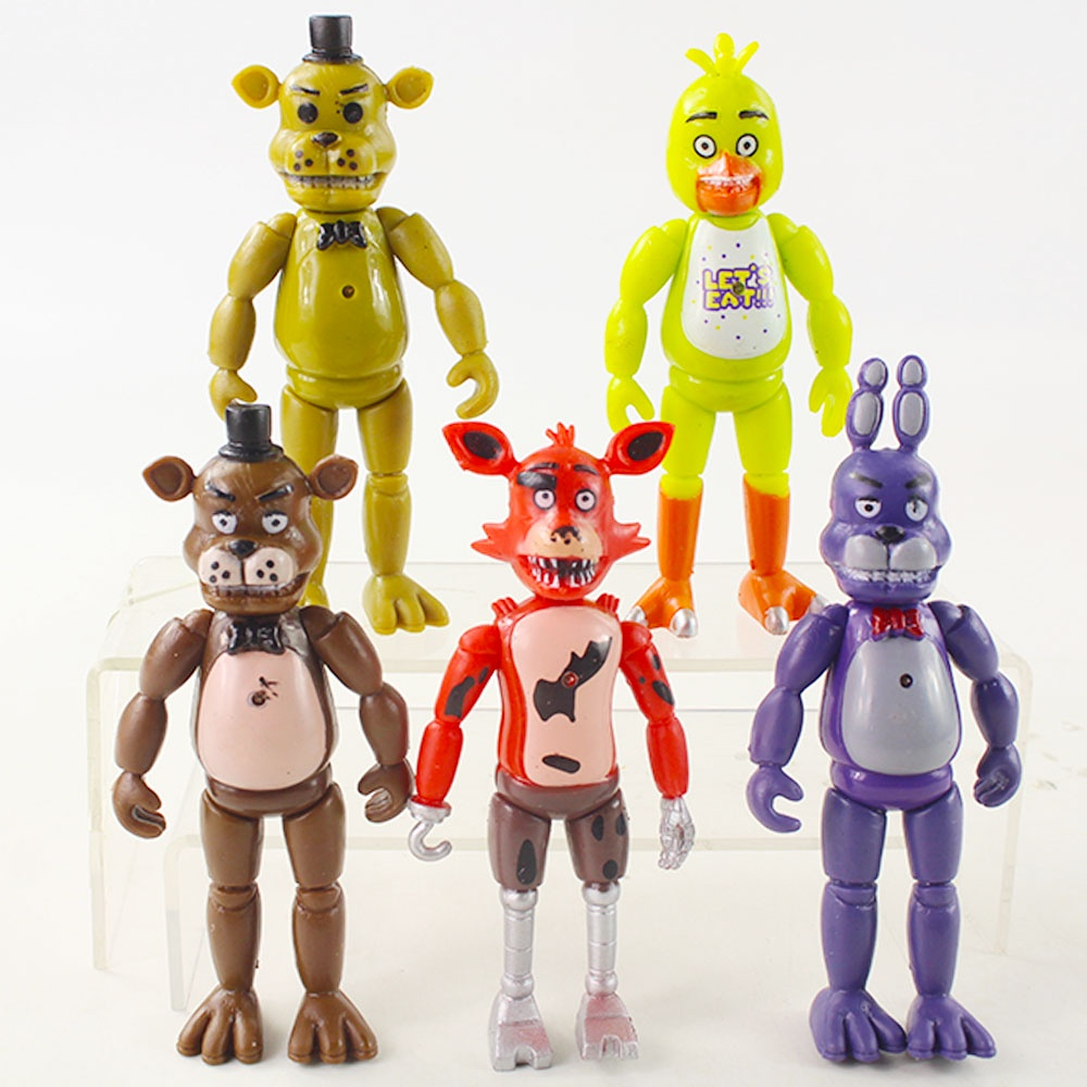 5 ชิ้น/เซ็ต 14 ซม.อะนิเมะเกม Five Nights ที่ Freddys Freddy Bonnie Chica Foxy Freddy Fazbears พิซซ่า PVC ตัวเลขการกระทําตุ๊กตาของเล่น