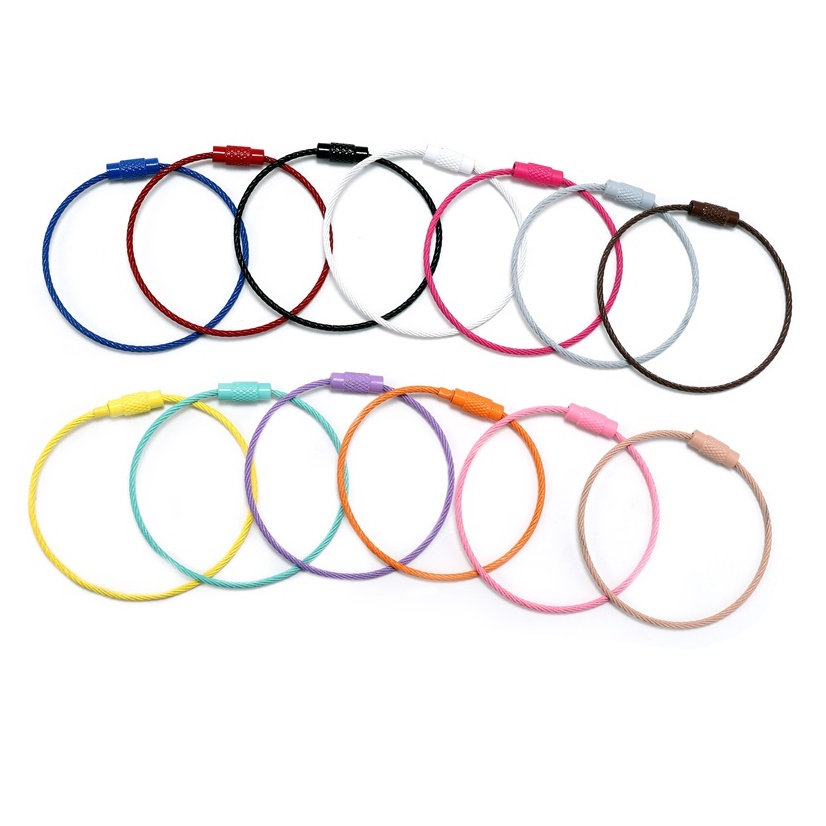 พวงกุญแจสีสดใส ตะขอก้ามปู 2-5ชิ้น ลวดเหล็ก50มม. สำหรับDIYของที่ระลึก แบบม้วน
