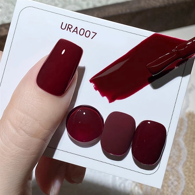 Ur SUGAR Dark Wine Red Gel ยาทาเล็บ 15ml เคลือบเงาเล็บเจลกึ่งถาวร Soak Off UV เล็บ