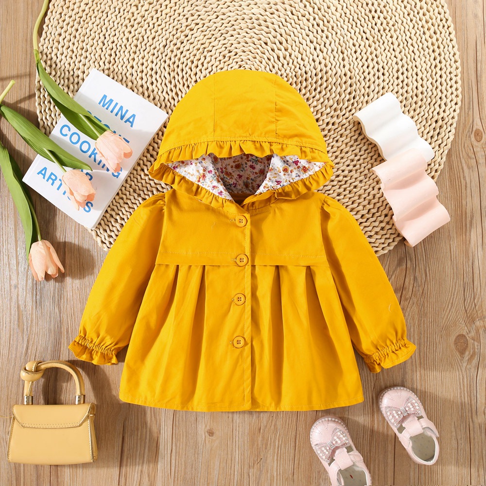 0 ถึง 3 ปีฤดูใบไม้ผลิและฤดูใบไม้ร่วงใหม่สีทึบแขนยาวเด็กสาวแจ็คเก็ต, สไตล์เกาหลีสบายๆและทันสมัยเสื้อผ้าเด็ก
